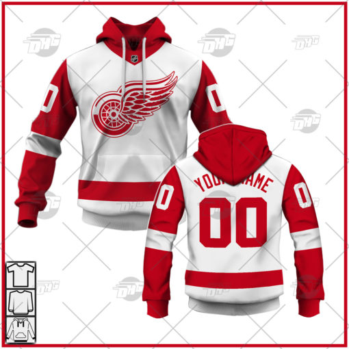 Personalized NHL  Men’s Detroit Red Wings 2022 Fanatics Branded White Away Breakaway Jersey