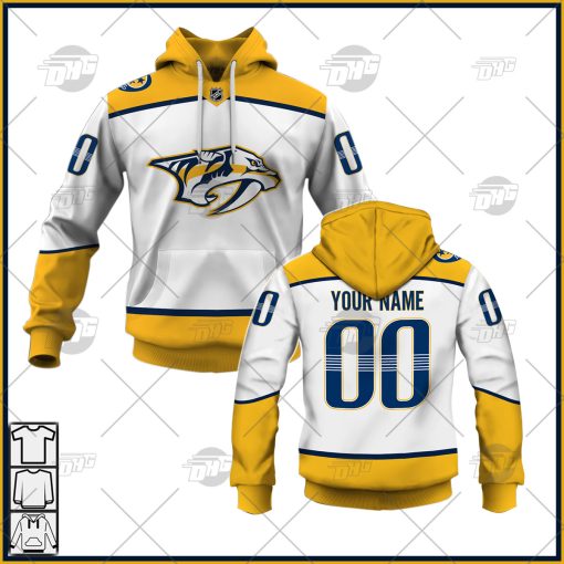 Personalized NHL  Men’s Nashville Predators 2022 White Away Jersey