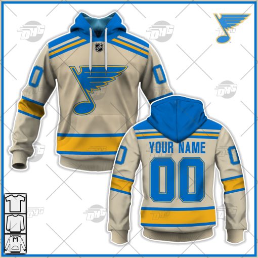 Personalized NHL  Men’s St. Louis Blues Fanatics Branded Cream 2022 Winter Classic Breakaway Player Jersey