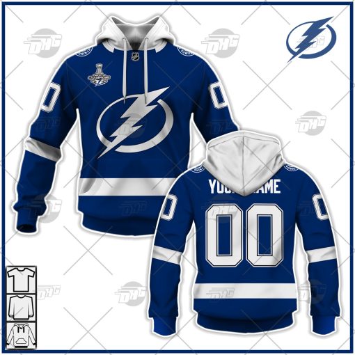 Personalized NHL  Men’s Tampa Bay Lightning Fanatics Branded Blue 2022 Stanley Cup Champions Home Breakaway Jersey