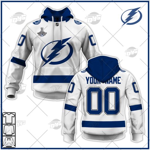 Personalized NHL  Men’s Tampa Bay Lightning Fanatics Branded White Away 2022 Stanley Cup Final Bound Breakaway Jersey