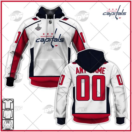 Personalized NHL  Men’s Washington Capitals White 2022 Away Jersey