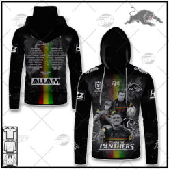 NRL Penrith Panthers Black and White Champion Hoodie Highlight Memorable Moments 2021 Special Version