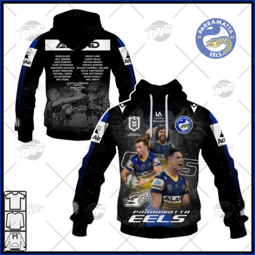 NRL Parramatta Eels Black and White Hoodie Memorable Moments Highlight 2021 Special Version