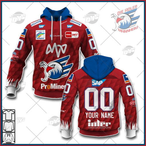 Customize Ice Hockey DEL Deutsche Eishockey Liga Adler Mannheim 21/22 Alternate Jersey Trikot