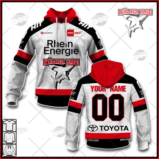 Customize Ice Hockey DEL Deutsche Eishockey Liga Kolner Haie 21/22 Away Jersey Trikot