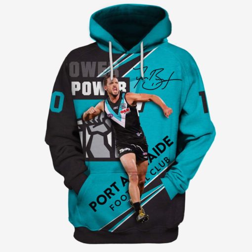 Travis Boak #10 Port Adelaide Football Club 3D All Over Printed Hoodie Sweatshirt Shirt