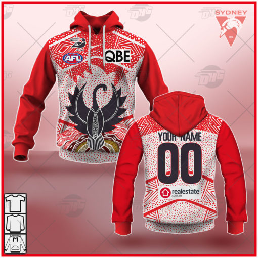 Custom- made AFL Sydney Swans 2021 Authentic Indigenous Men Guernsey