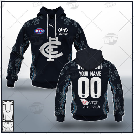 Custom-made Carlton Blues 2021 Authentic Indigenous Men Guernsey