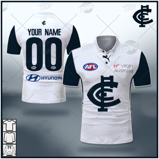 Personalised AFL Carlton Blues 2021 Season Clash Guernsey Polo