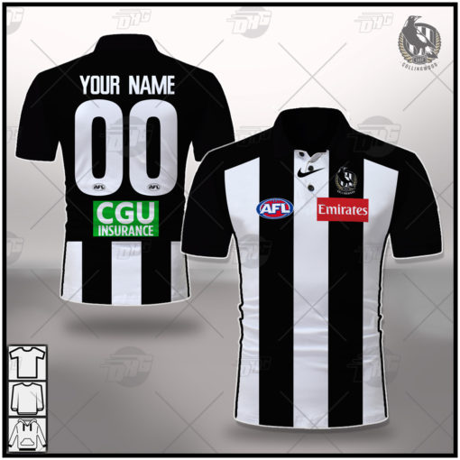 Personalised AFL Collingwood 2021 Season Home Guernsey Polo