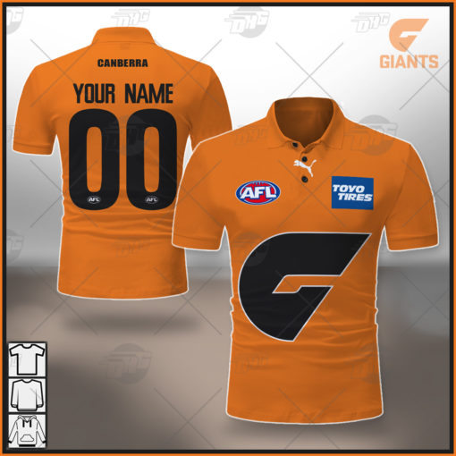 Personalised AFL Gws Giants 2021 Season Away Guernsey Polo