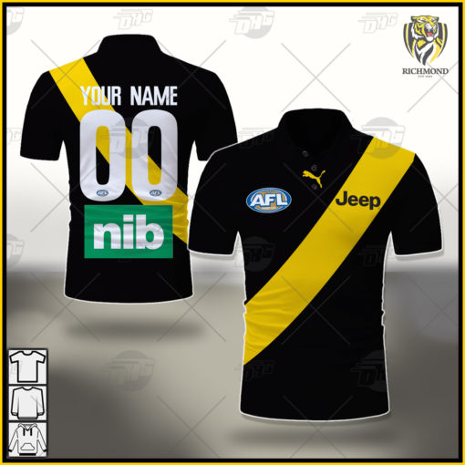 Personalised Richmond Tigers AFL 2021 Season Home Guernsey Polo