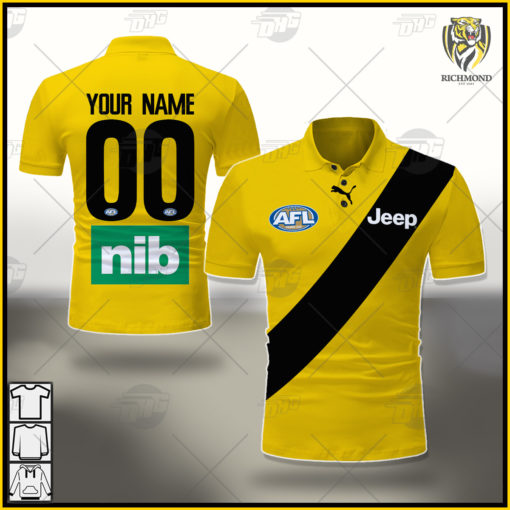 Personalised Richmond Tigers AFL 2021 Season Clash Guernsey Polo