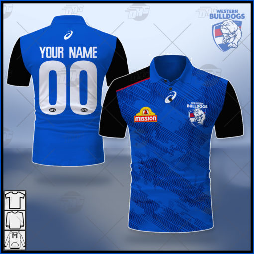 Personalised AFL Western Bulldogs 2021 Season Training Guernsey Polo