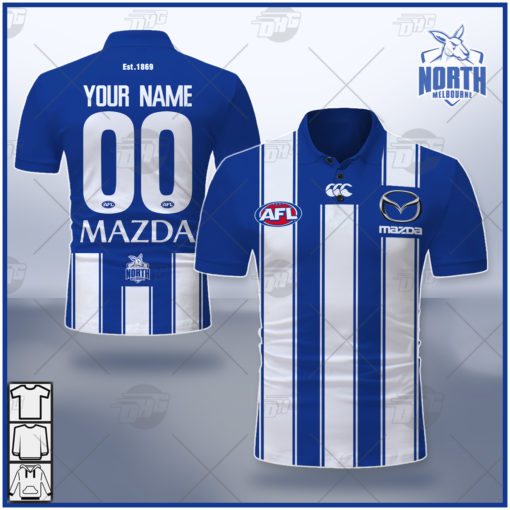 Personalised AFL North Melbourne 2021 Season Home Guernsey Polo