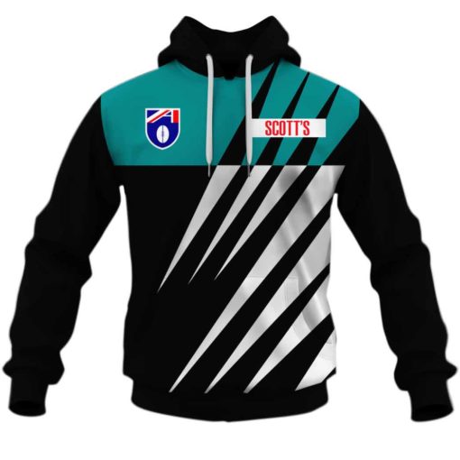 Personalized Throwback 1997 Port Adelaide Vintage Home Jersey Scott’s and Vodafone Hoodies Shirts For Men Women