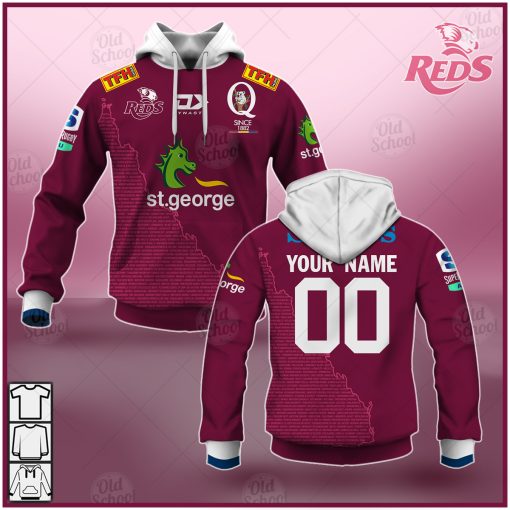 Personalised Super Rugby QUEENSLAND REDS Home Jersey