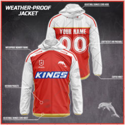 Personalised NRL Dolphins weather proof jacket rain proof jacket