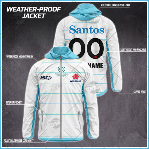 Personalised Super Rugby New South Wales Waratahs Weather Proof Jacket Rain Proof Jacket