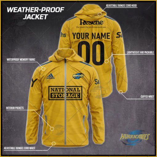 Personalised Wellington Hurricanes Super Rugby Weather Proof Jacket Rain Proof Jacket