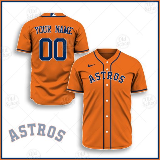 Personalize MLB Houston Astros 2020 Alternate Jersey – Orange