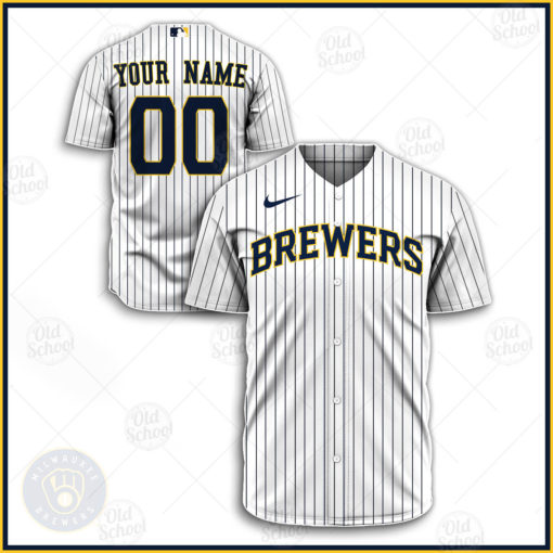 Personalize MLB Milwaukee Brewers 2020 Alternate Jersey – White/Navy