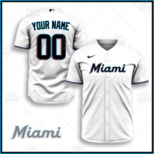 Personalize MLB Miami Marlins 2020 Home Jersey – White