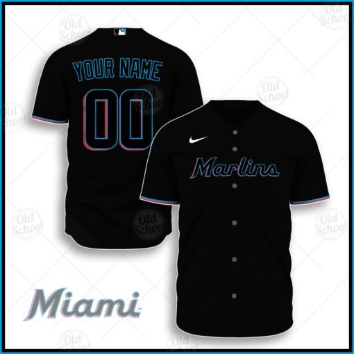 Personalize MLB Miami Marlins 2020 Alternate Jersey – Black