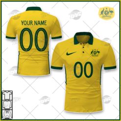 Personalise Australia Socceroos 2021/22 Home Yellow Soccer Shirt
