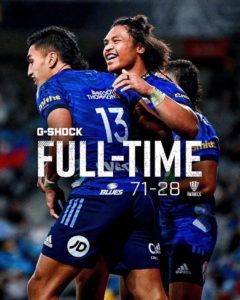 Auckland Blues defeat Rebels 71-28 in Super Rugby Pacific