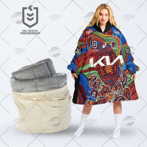 Personalised Indigenous Jersey NRL Brisbane Broncos oodie blanket hoodie snuggie hoodies