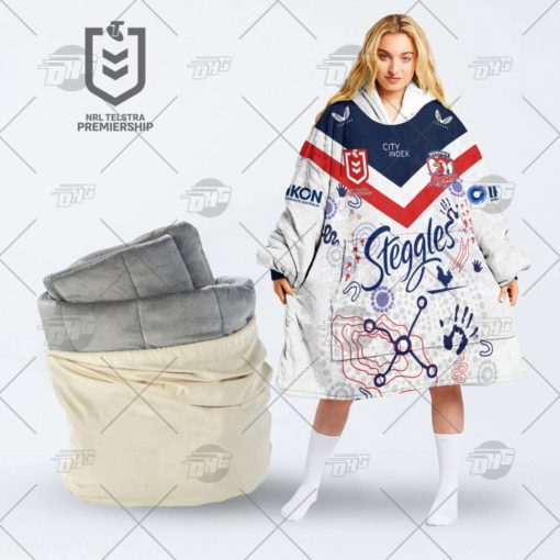 Personalised Indigenous Jersey NRL Sydney Roosters oodie blanket hoodie snuggie hoodies