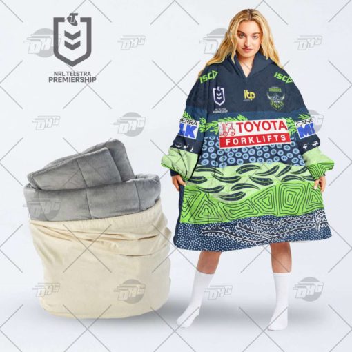 Personalised Indigenous Jersey NRL Canberra Raiders oodie blanket hoodie snuggie hoodies