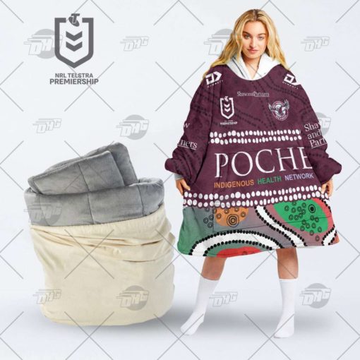 Personalised Indigenous Jersey NRL Manly Warringah Sea Eagles oodie blanket hoodie snuggie hoodies