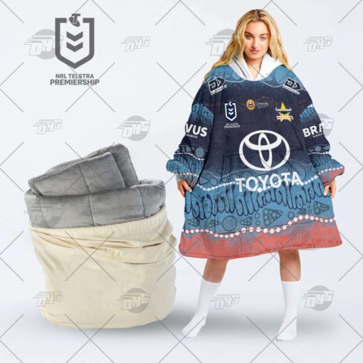 Personalised Indigenous Jersey NRL North Queensland Cowboys oodie blanket hoodie snuggie hoodies