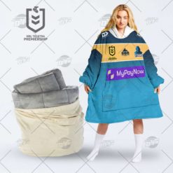 Personalized NRL Gold Coast Titans oodie blanket hoodie snuggie hoodies