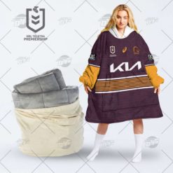 Personalized NRL Brisbane Broncos oodie blanket hoodie snuggie hoodies