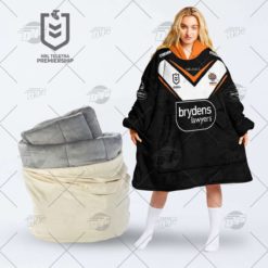 Personalized NRL Wests Tigers oodie blanket hoodie snuggie hoodies