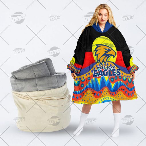 AFL Dinky Di West Coast Eagles Lover Aboriginal Flag x Indigenous oodie blanket hoodie snuggie