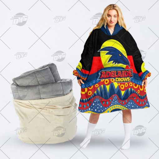 AFL Dinky Di Adelaide Crows Lover Aboriginal Flag x Indigenous oodie blanket hoodie snuggie