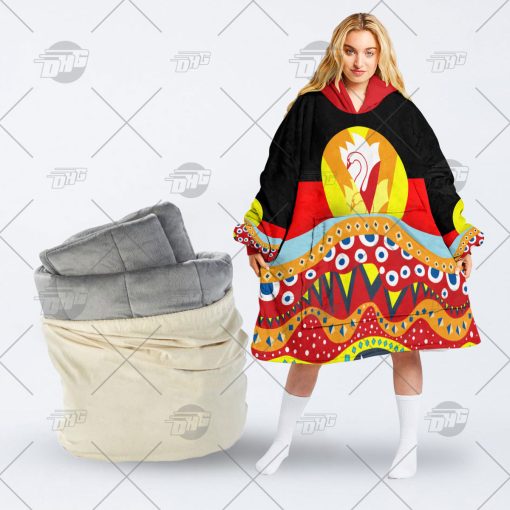 AFL Dinky Di Sydney Swans Lover Aboriginal Flag x Indigenous oodie blanket hoodie snuggie