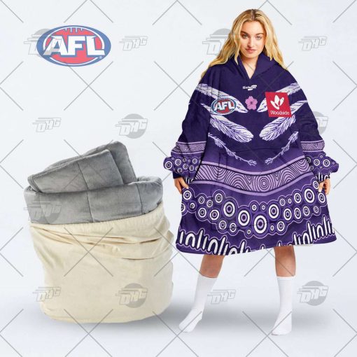 Personalise AFL Fremantle Dockers Indigenous  oodie blanket hoodie snuggie hoodies