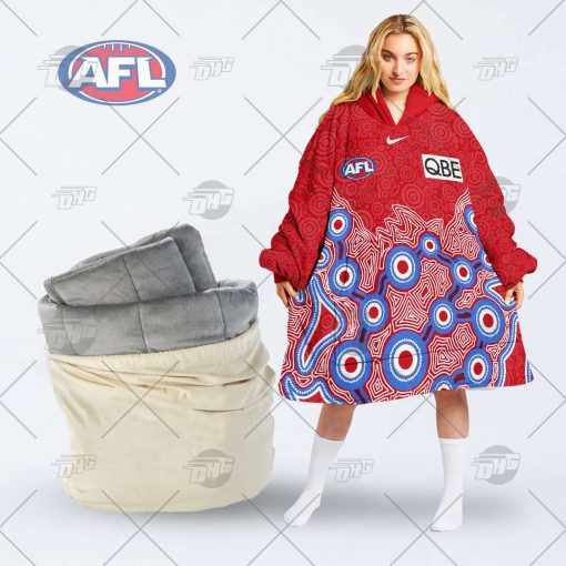 Personalise AFL Sydney Swans Indigenous oodie blanket hoodie snuggie hoodies