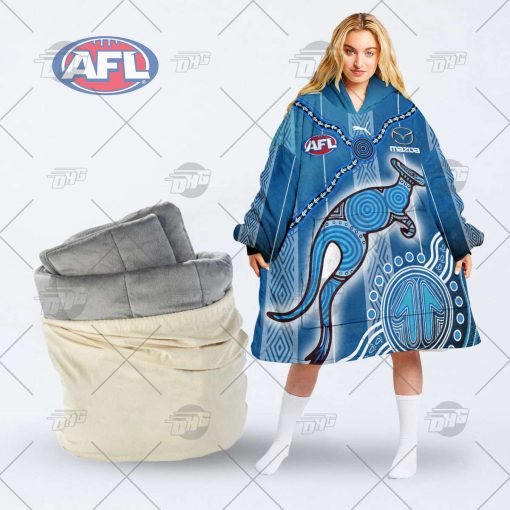 Personalise AFL North Melbourne Kangaroos Indigenous oodie blanket hoodie snuggie hoodies