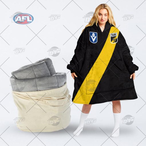Personalised Richmond Football Club Vintage Retro AFL Guernsey 90s oodie blanket hoodie snuggie hoodies