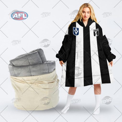 Personalised Collingwood Football Club Vintage Retro AFL Guernsey 90s oodie blanket hoodie snuggie hoodies
