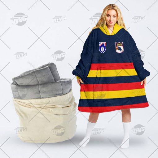 Personalised Adelaide Crows Football Club Vintage Retro AFL guernsey 90s oodie blanket hoodie snuggie hoodies