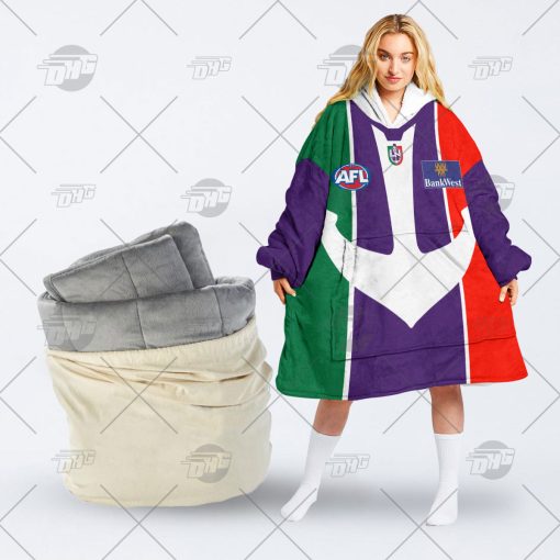 Personalise Fremantle Dockers AFL 2004 Vintage Guernsey oodie blanket hoodie snuggie hoodies