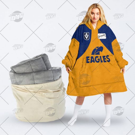 Personalised AFL WEST COAST EAGLES Vintage Guernsey 1987 oodie blanket hoodie snuggie hoodies